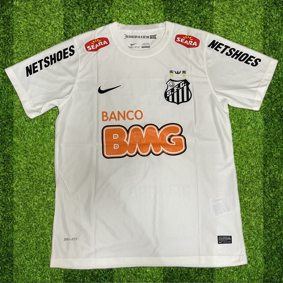 Nike Neymar White Santos FC Soccer Retro Jersey - Picture 2 of 2